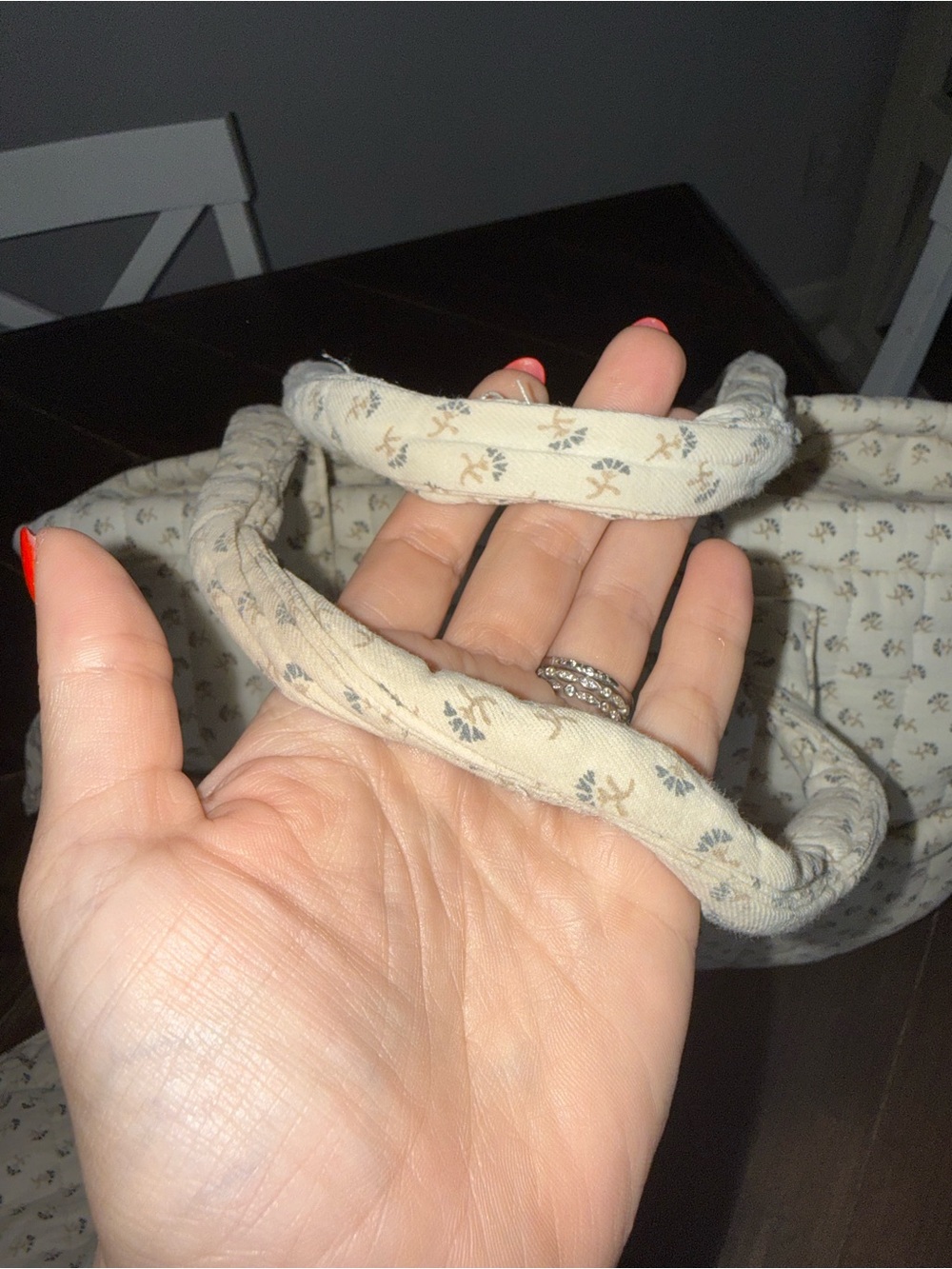Quincy Mae Cream Floral Diaper Bag and Pouch - Picture 4 of 5